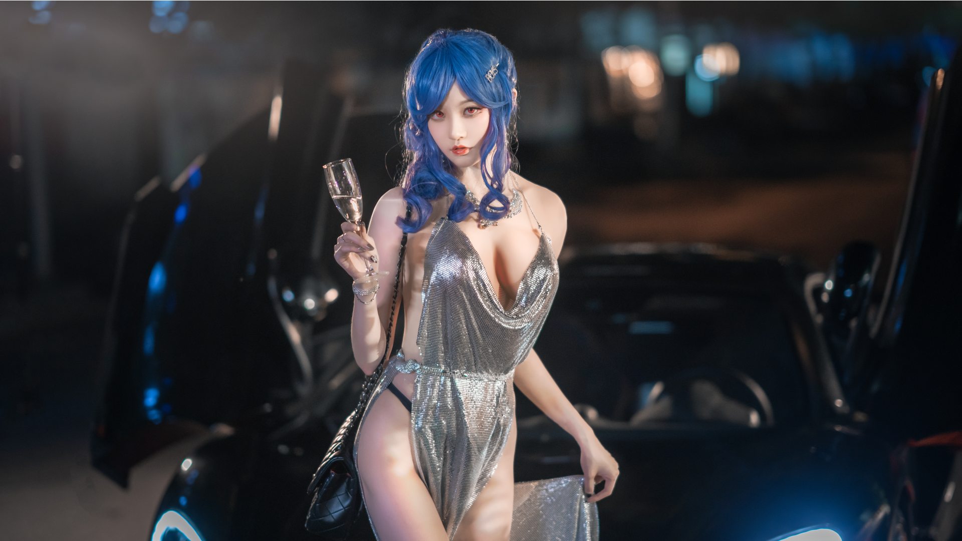 夜晚的银色幻想:沧霁桔梗cos写真新作品欣赏《圣路易斯》