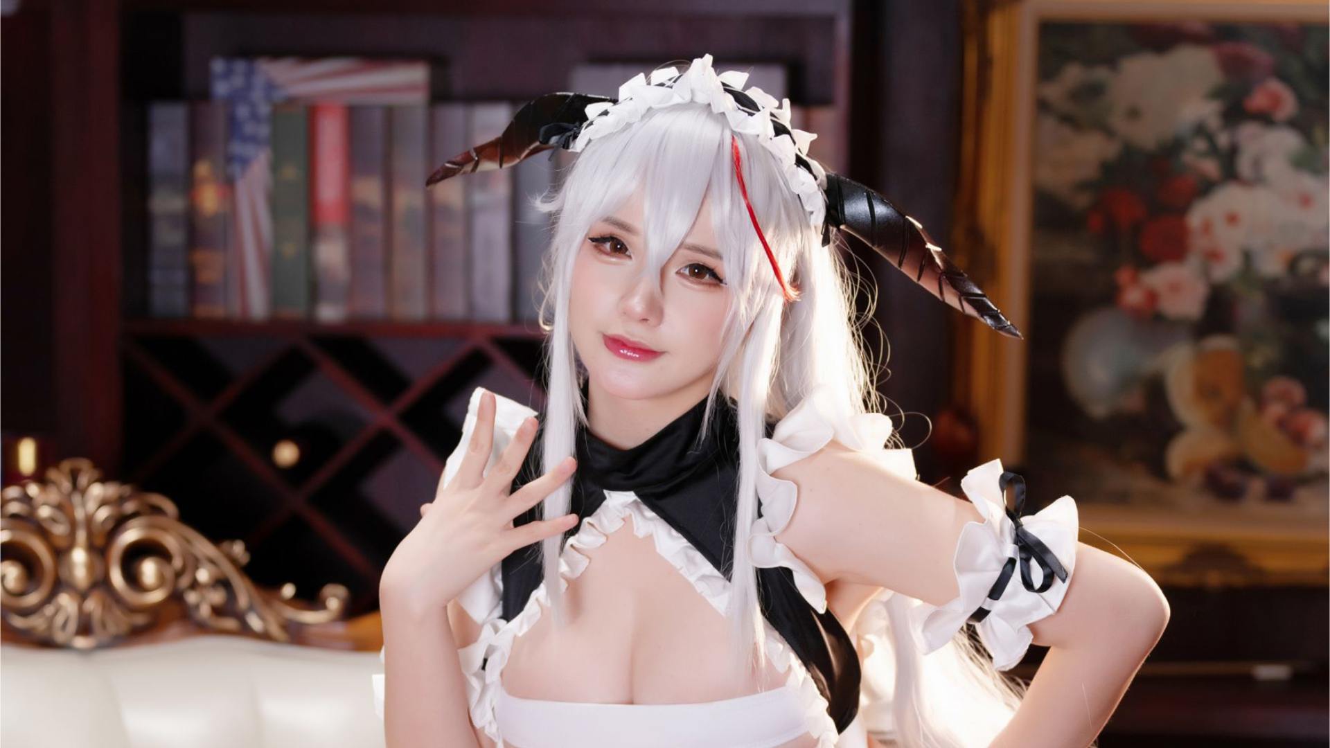 前羽rr写真cos全集分享，可爱娇娇埃吉尔女仆