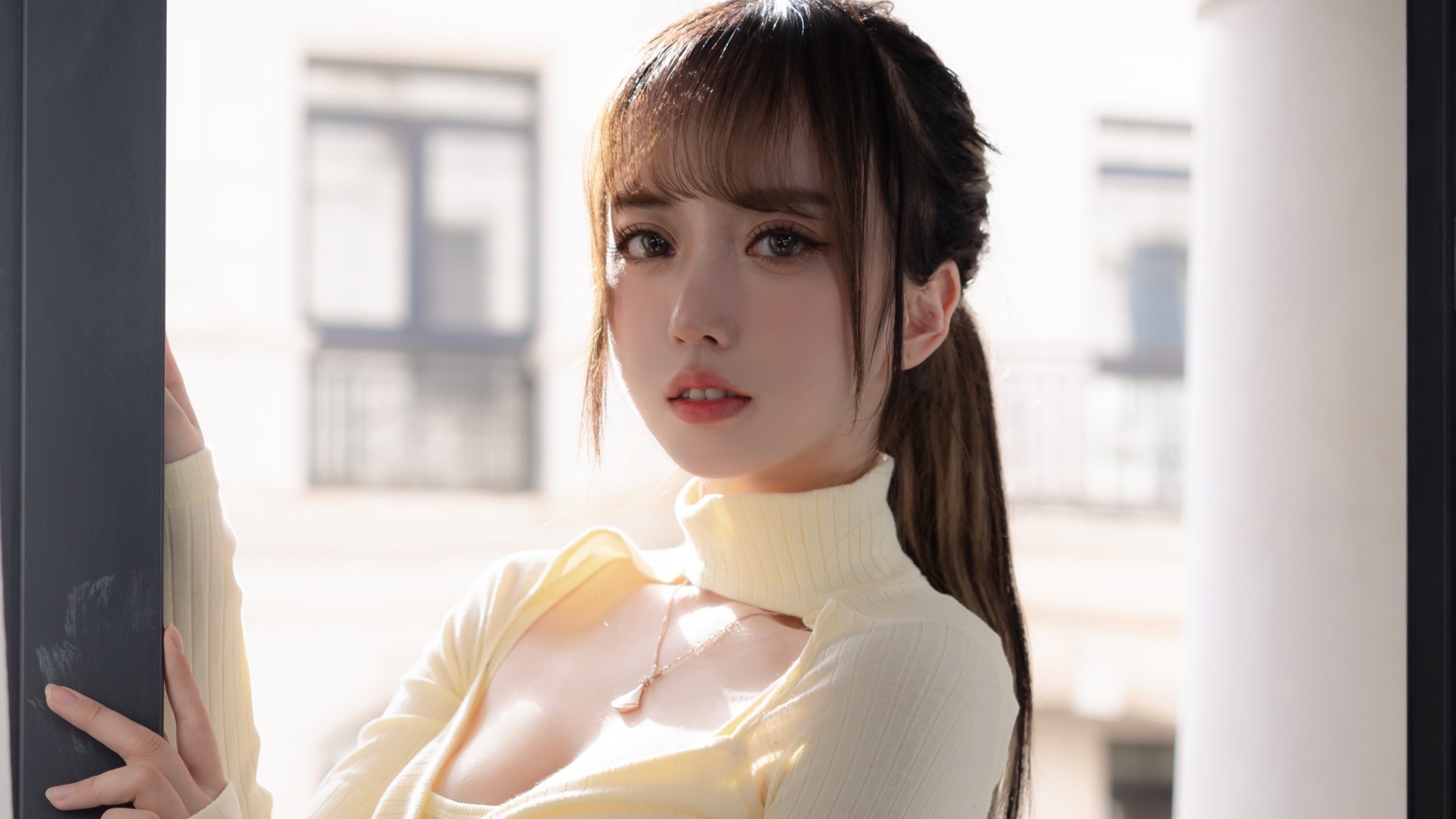 过期米线线喵图片集欣赏:阳台健身趣味探险,活力四溢的运动女神